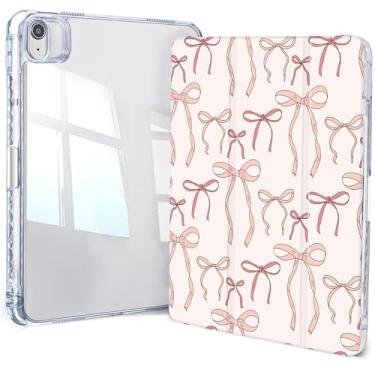 Imagem de Jngnpn Capa para iPad Air 11 polegadas M3 (2025)/M2 (2024), iPad Air 5ª (2022)/4ª geração (2020) 10,9 polegadas, iPad Pro 11 polegadas 2018 1ª, capa traseira transparente com três dobras com suporte