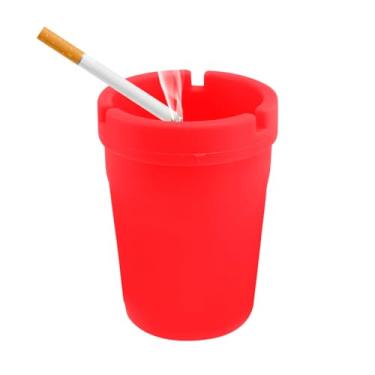 Imagem de MTRPS Cinzeiro de carro sem fumaça, bandeja de cinzeiro de charuto autoextinguível, balde de bumbum portátil, suporte de copo à prova de cheiro, acessório de fumo para caminhão, carro, casa