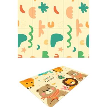 Imagem de Tapete Infantil Emborrachado Térmico Antiderrapante Dobrável Atividades Dupla Face 200x1,50CMx8MM