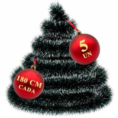 Imagem de Festao de Natal 10 Metros Nevado para Melhorar Arvores Guirlandas Telh