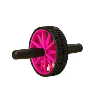 Imagem de Suporte de roda de barriga dupla treino funcional abdominais e ginásios home health start(Rosa)