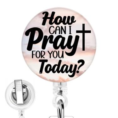 Imagem de How Can I Pray For You Today? Carretel de crachá cristão para enfermeiras - Clipe retrátil feito à mão para enfermeiros, estudantes de enfermagem e equipe médica