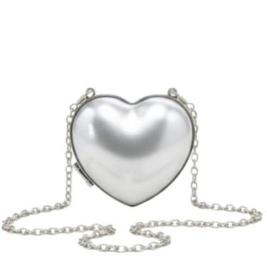 Imagem de Bolsa Mini De Forma De Coração L083 - - Genérica, Prata