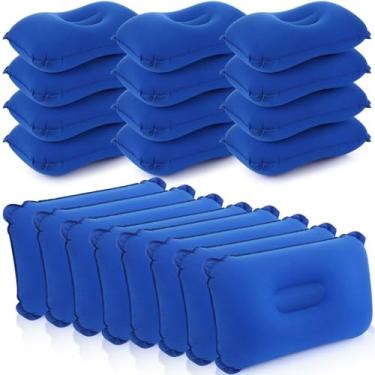 Imagem de Geelin Pacote com 20 travesseiros infláveis para acampamento, viagem, praia, férias, areia quadrada, tecido macio, mochilão, almofadas ultraleves para escritório, dormir, pescoço, cabeça, suporte