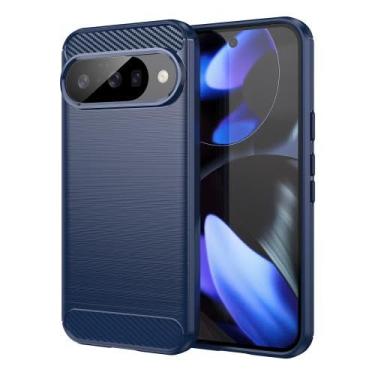 Imagem de Capa Para Google Pixel 10 e Pixel 10 Pro (Tela 6.3) Carbon Fiber Leve Fina Maleável (Azul)