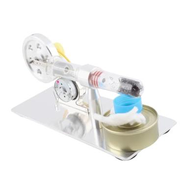 Imagem de Cryfokt Modelo de Motor Stirling de Cilindro único, Brinquedo Educacional para Crianças, Estrutura de Aço Inoxidável