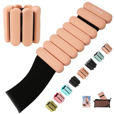 Imagem de Conjunto de 2 pesos de pulso de silicone para mulheres e homens, pesos para pernas/braços, ideais para treino de academia em casa, corrida, ioga, pilates, barra, exercícios, treinamento de força (rosa