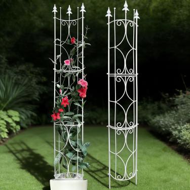Imagem de Thealyn Pacote Com 2 Treliças De Jardim 182 Cm Altura X 30 Largura, Metal Para Plantas, Interno/Externo, Plantas Em Vasos, Trepadeiras, Flores