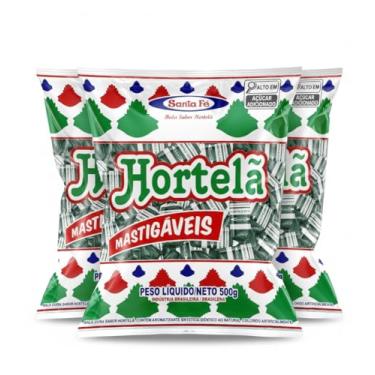 Imagem de Santa Fe Bala Mastigável de Hortelã, 500g - KIT 03 PACOTES