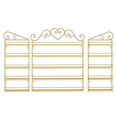 Imagem de Prateleiras de metal para armazenamento de esmalte de parede, 5 camadas, suporte de esmalte de metal, organizador de esmalte retangular, organizador de prateleira de esmalte de salão de beleza