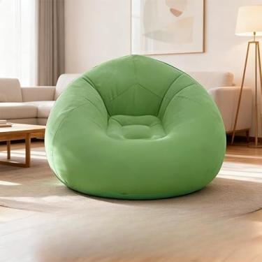 Imagem de Sofá Puff Inflável Preguiçoso Portátil - Lounge Confortável para Descanso em Casa, Camping e Viagem, Fácil de Inflar e Armazenar (A-Verde,KIT 1)
