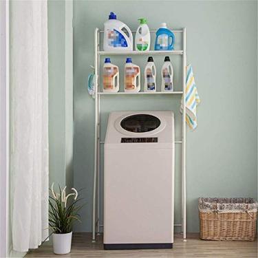 Imagem de Prateleiras de banheiro sobre o vaso sanitário economia de espaço de armazenamento de 2 camadas antiferrugem rack de máquina de lavar rack de metal prateleira de banheiro armazenamento para chuveiro