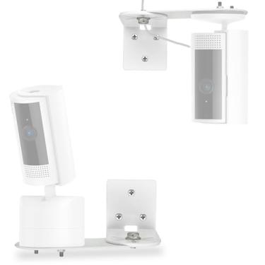 Imagem de Haoyou Suporte de parede adesivo de canto para câmera interna de anel (2ª geração e 1ª geração) giratório ajustável sem broca, obtenha a melhor visualização (pacote com 2 branco)