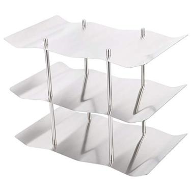 Imagem de aqxreight Rack de Vinho de Aço Inoxidável de 3 Camadas Suporte de Vinho Ondulado Independente Prateleira de Exibição Acessórios de Cozinha Com Moderno e Elegante e de Rack de de Lata que Garrafas