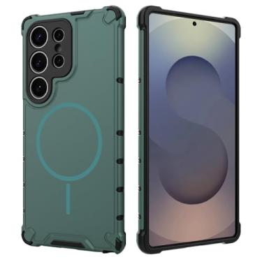 Imagem de Capa magnética para celular Samsung Galaxy S25 Ultra 5G, capa protetora de nível militar para Galaxy S25 Ultra compatível com Mag-Safe, à prova de choque e resistente a arranhões para Samsung S25