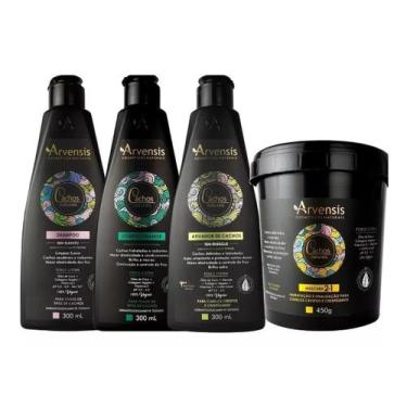 Imagem de Kit Cachos Arvensis Shampoo Condicionador Ativador Mascara