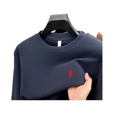 Imagem de Camiseta De Manga Longa Masculina Marca De Luxo Casual De Outono Suéte