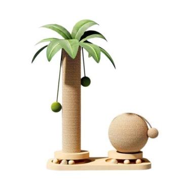 Imagem de Arranhador Para Gatos 2 Em 1 Em Forma De Árvore De Coco, Torre De Brin