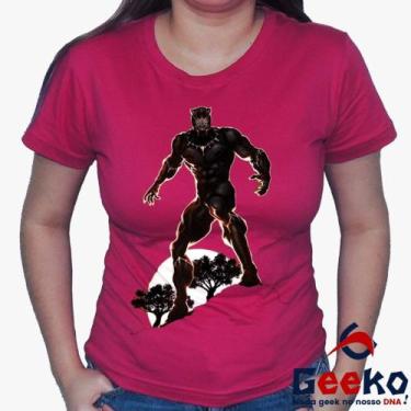 Imagem de Baby Look Pantera Negra 100% Algodão - Wakanda Forever - Black Panther