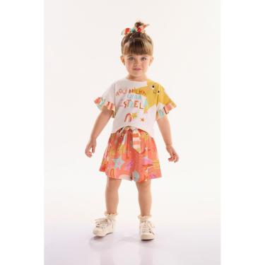 Imagem de Conjunto Infantil Menina com Blusa e Short Interestelar Três e Já-Feminino