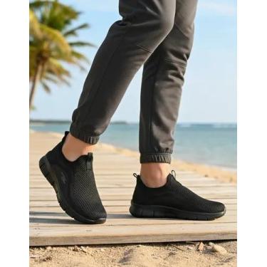 Imagem de Tênis Adrun Masc Calce Fácil Flex Power Moove Elastano Fit, Preto, 43