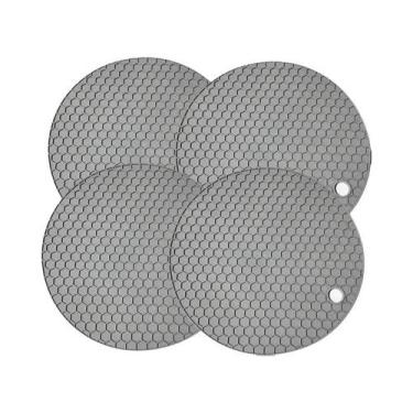 Imagem de Protetor De Mesa Redondo De Silicone Em Forma De Favo De Mel De 17cm, 