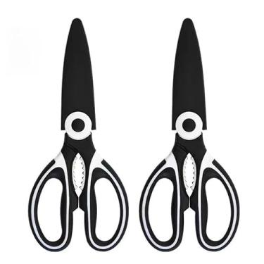 Imagem de Tesoura de Cozinha Multiuso Aço Inox 20cm - Corta Carnes, Abre Castanhas e Garrafas, Não Enferruja(2 PCS)