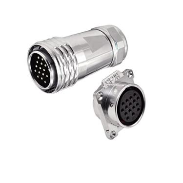 Imagem de XMGKMN 1 peça 50A conector de metal redondo de alta corrente à prova d'água IP67 plugue de aviação equipamento de automação soquete de instrumento (tamanho: soquete de encaixe de plugue de 7 núcleos)