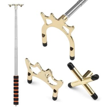 Imagem de Ponte de Taco Bilhar Retrátil Sinuca com 3 Cabeças Latão Removíveis Ideal para Tiros Ângulos e Comprimentos Compatível a Maioria dos Tacos Perfeito Festas em Casa Clubes Eventos