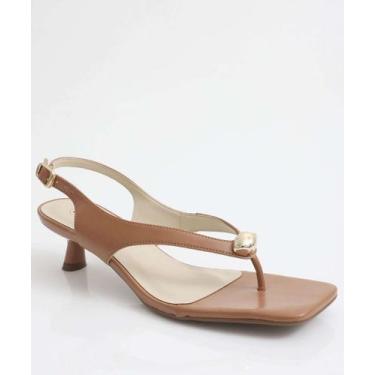 Imagem de Sandália Salto Fino Feminina Bebecê Caramelo-11082, Caramelo, 35