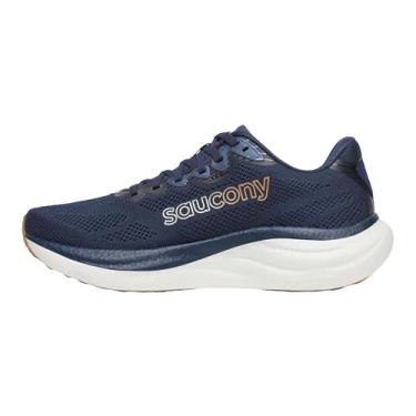 Imagem de Saucony Tênis masculino Ride 19, Azul-marinho/Goma de, 41