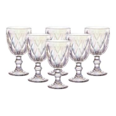 Imagem de Jogo C/ 6 Taças Diamond Rainbow 260ml Mesa Posta Bebidas Água Suco - L