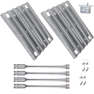Imagem de BBQration Kit de substituição para Nexgrill 720-0193 720-0432, placa de calor de peças de reparo de aço inoxidável, tubo de queimador de grelha de substituição para Kirkland 720-0193 720-0432 730-0432