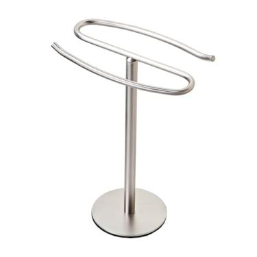 Imagem de Suporte de toalha de mão de níquel escovado, toalheiro de 33 cm, suporte de barra de toalha de aço inoxidável SUS304, barra de torre para banheiro, cozinha, bancada..