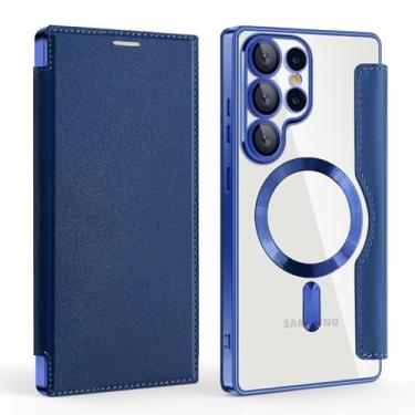 Imagem de MRRSIWEI Capa carteira para Galaxy S26 Ultra (não para S26) com porta-cartão, elegante à prova de choque de couro PU magnético negócios bloqueio RFID capa transparente para Samsung Galaxy S26 Ultra