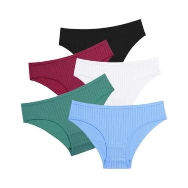 Imagem de Calcinhas De Algodão Listradas Em Tamanhos Grandes Para Mulheres, Paco