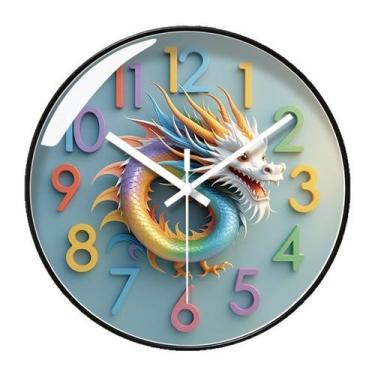 Imagem de Relógio de parede Creative Dragon Non-Ticking Silent 30cm - yiweisai