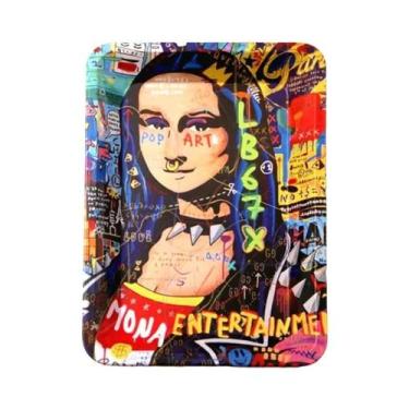 Imagem de Bandeja De Armazenamento De Metal 18x12,5cm Para Cigarros E Ervas, Est