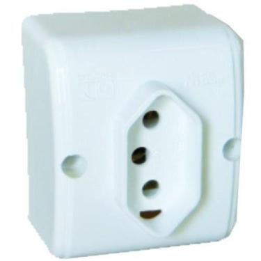 Imagem de Conjunto Tomada 3p 10a Branca - Mec Externa - Mectronic