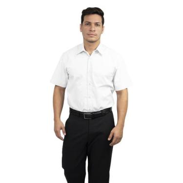 Imagem de Camisa social masculina manga curta - Demorgan Uniformes, Branco, EGG