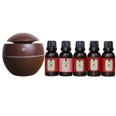 Imagem de Combo Difusor Elétrico + 5 Essências de 30ml hidrossolúveis Kit:Frutad
