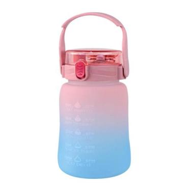 Imagem de Garrafa de plástico color com canudo e alça 1100ml - Quero Presentear,