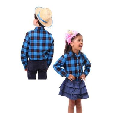 Imagem de Camisa Xadrez Infantil AZUL - Tutti Frutti - FESTA JUNINA, 1