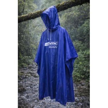 Imagem de Poncho Impermeável NTK Iguazú PVC Reforçado com Capuz Azul