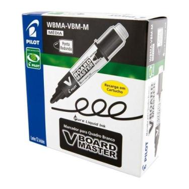 Imagem de Caixa Marcador Quadro Branco V-board Master Pilot Recarregável 12 Unid