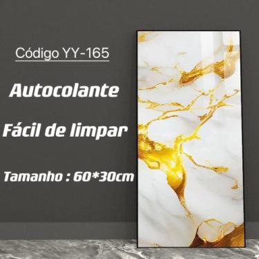 Imagem de Kit Com 10 Placas 3D Marmore Papel De Parede Auto Adesivo 60X30cm Lavá