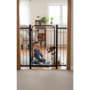 Imagem de Portão Segurança Pet/Criança Ajustável Preto 80cm - Congratulations St