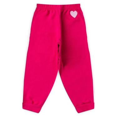 Imagem de Calça Inverno Menina Pink em Moletom com Friso Sobreposto Coração - Mo