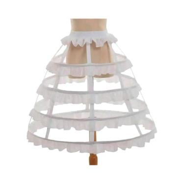 Imagem de Saia De Crinolina Branca Feminina Para O Verão Com 2, 3, 4 Ou 5 Aros P