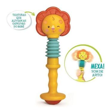 Imagem de Chocalho E Mordedor Esticadinho Leãozinho Elka Novo Amarelo Amarelo
